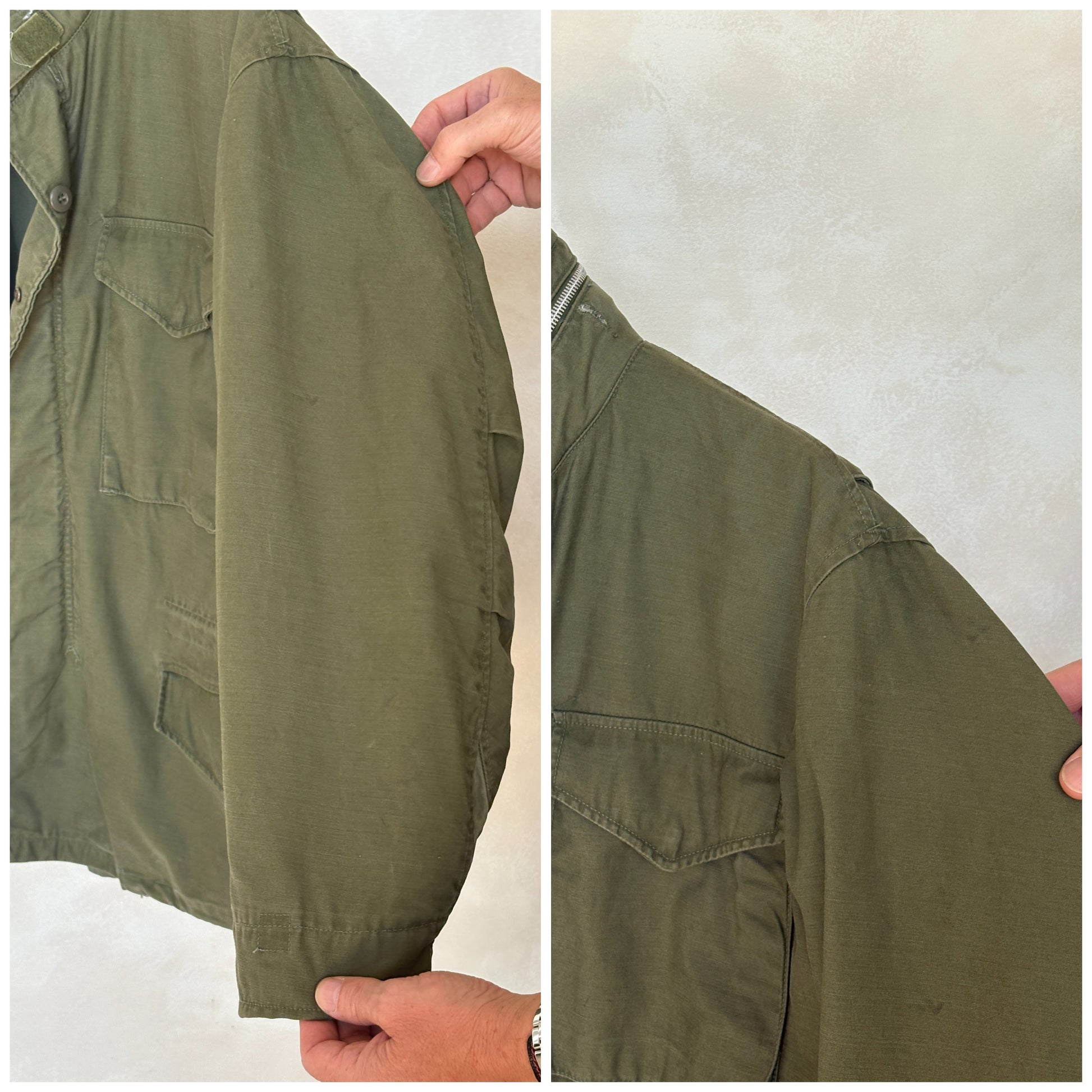 Small Reg. Rare Authentic 1965 first model US M-65 field jacket Military - USA Vintage Bcn