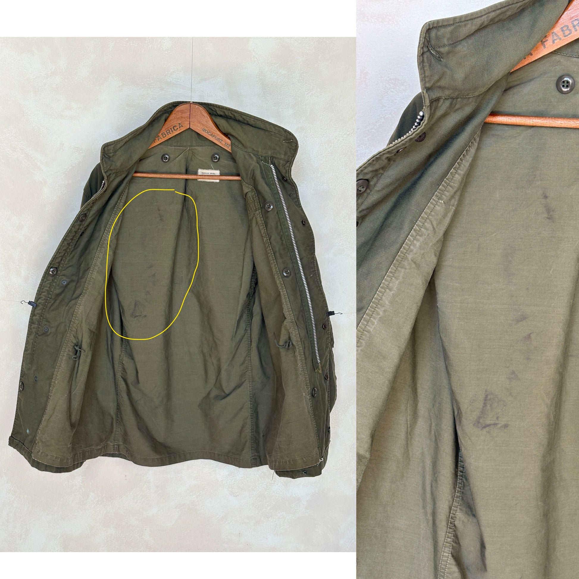 Small Reg. Authentic USMC 1967 US M-65 field jacket Military - USA Vintage Bcn