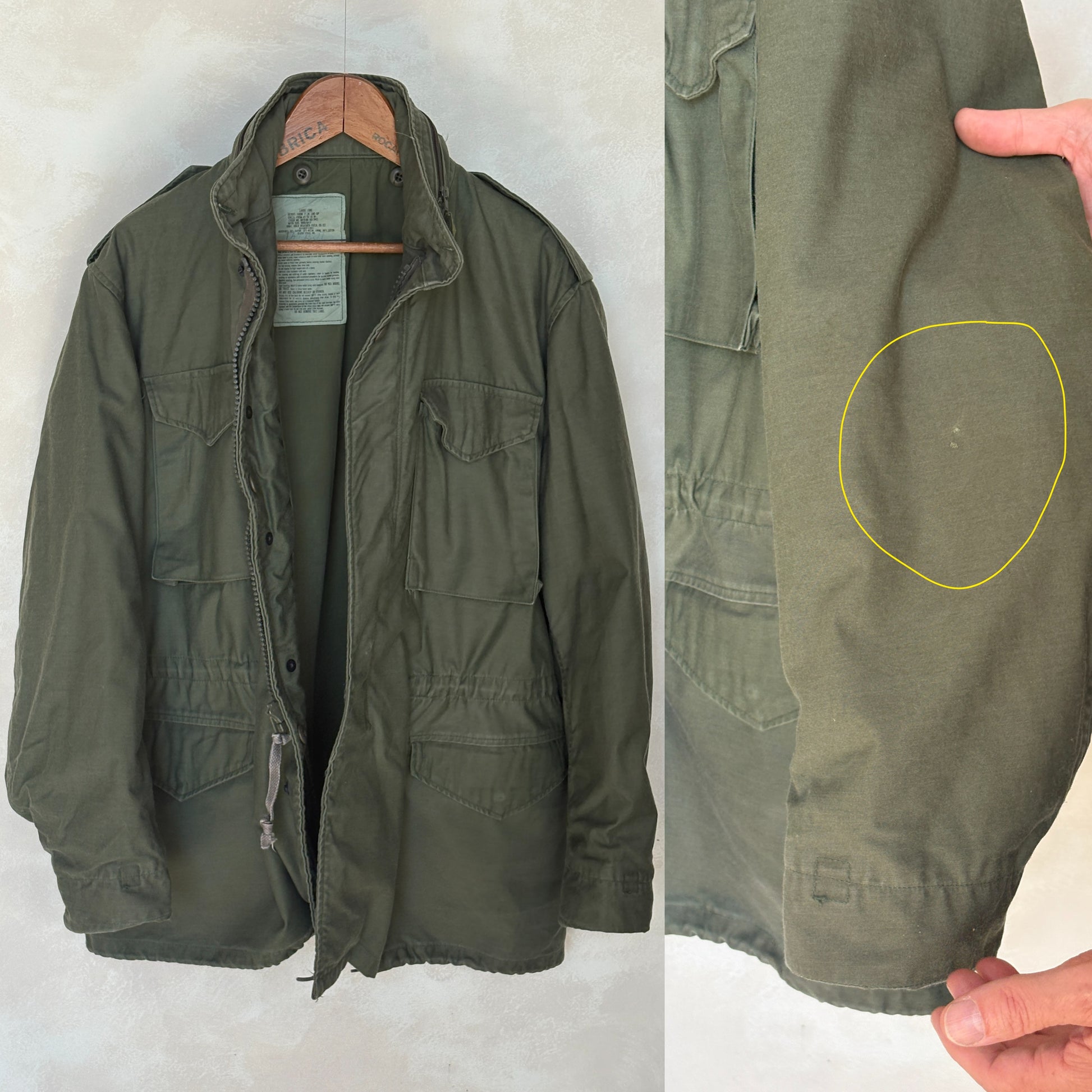 Large Long . Authentic USMC 1987 US M-65 field jacket Military - USA Vintage Bcn