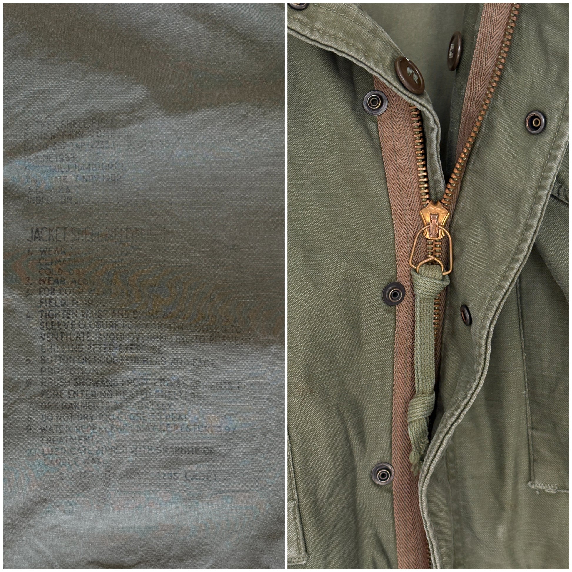 Med Long. Authentic 5th Army Vintage US Army M-51 OG-107 jacket. Military - USA Vintage Bcn