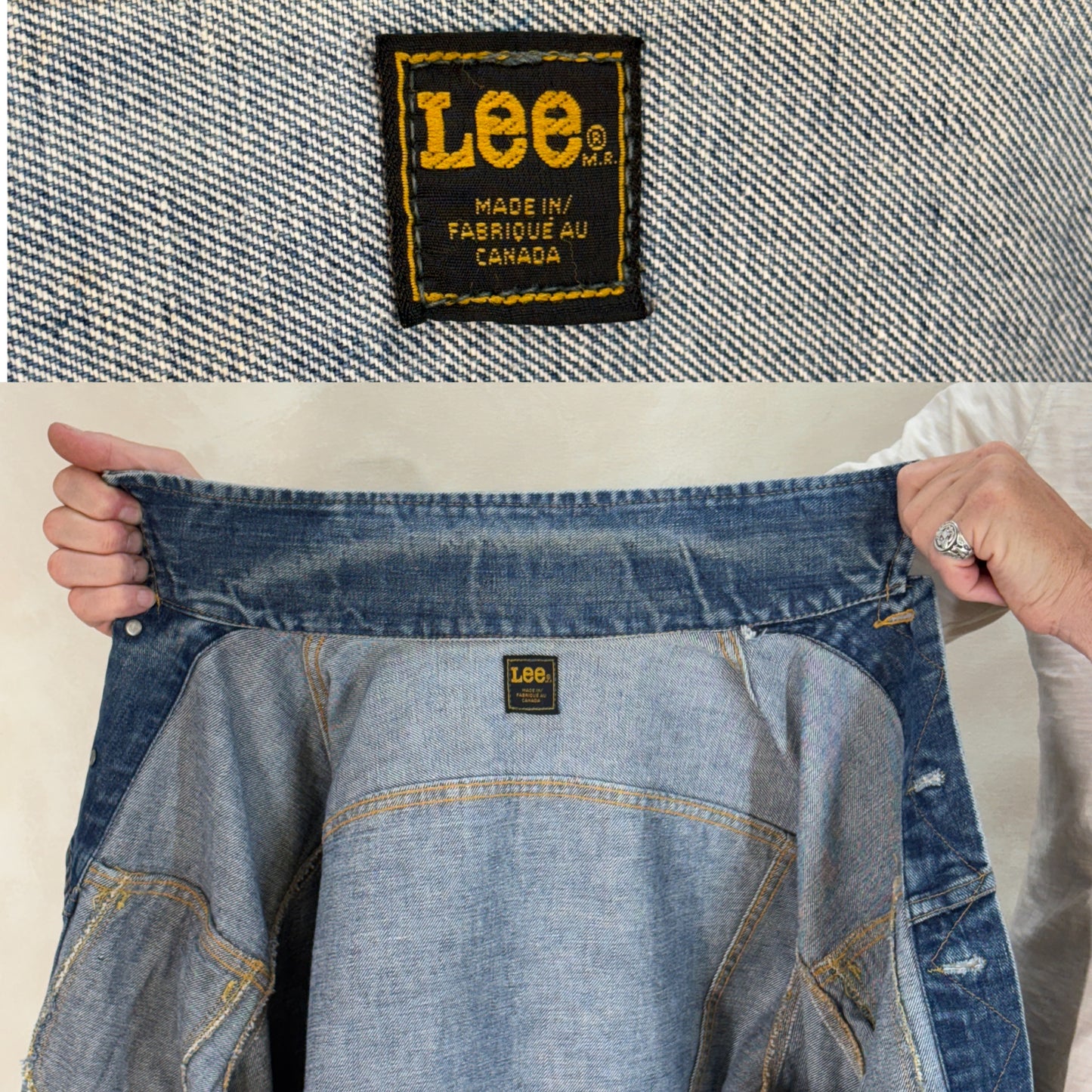 Size 40US / 50EU. Authentic 1970s Lee Denim Jacket – Made in Canada – Two Chest Pockets - USA Vintage Bcn