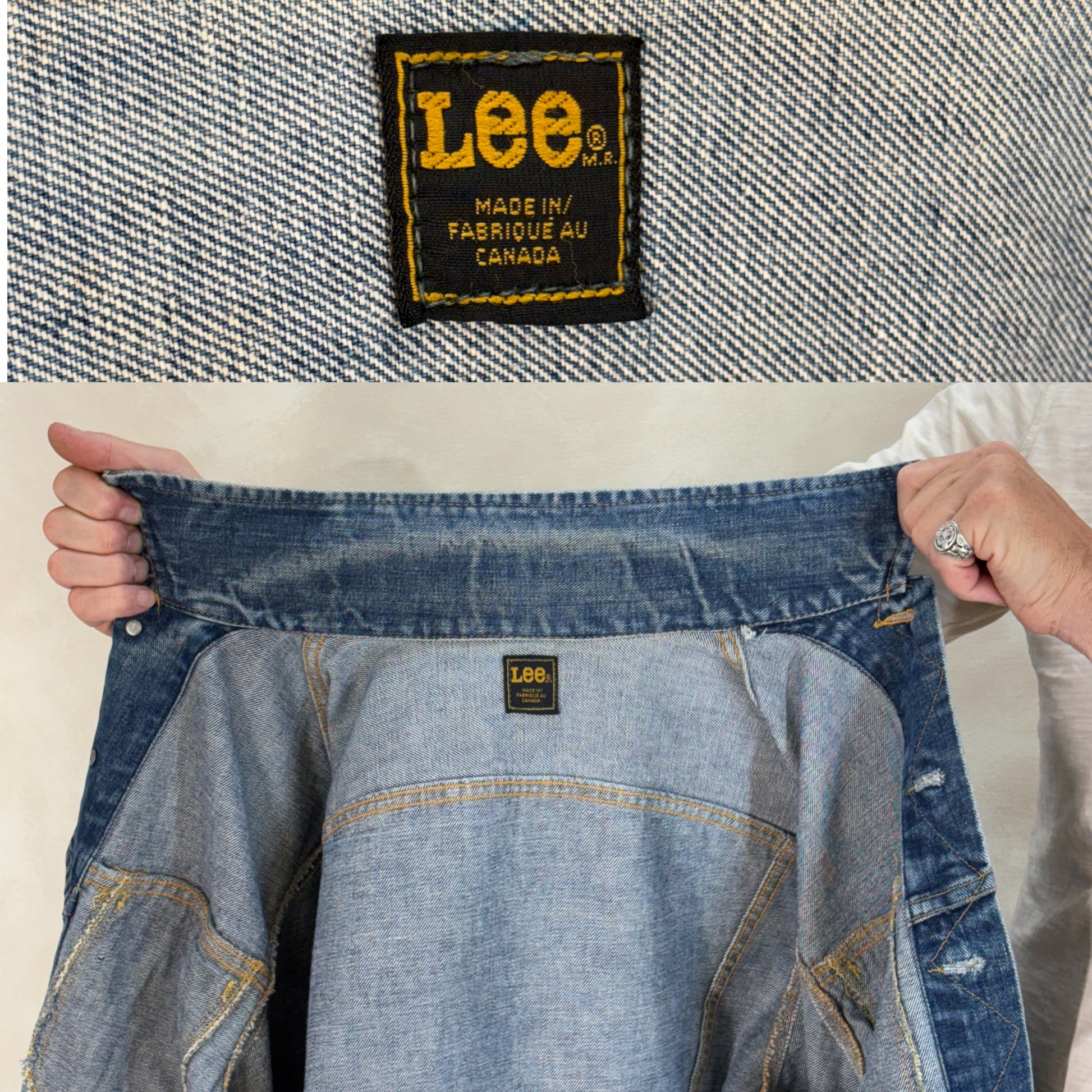Size 40US / 50EU. Authentic 1970s Lee Denim Jacket – Made in Canada – Two Chest Pockets - USA Vintage Bcn