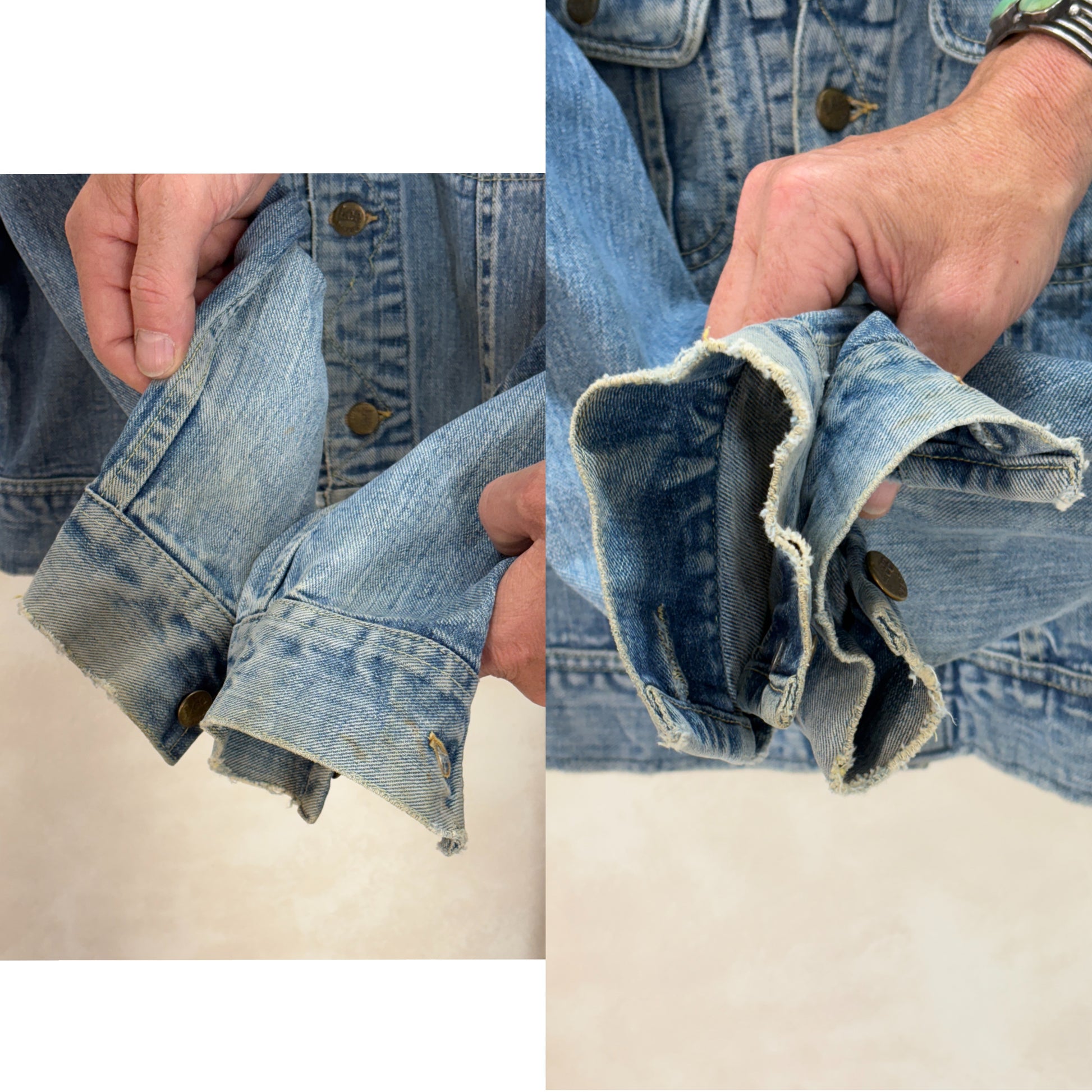 Size 36US / 46EU. Authentic 1970s Lee Union Made Denim Jacket – Made in USA – Two Chest Pockets - USA Vintage Bcn