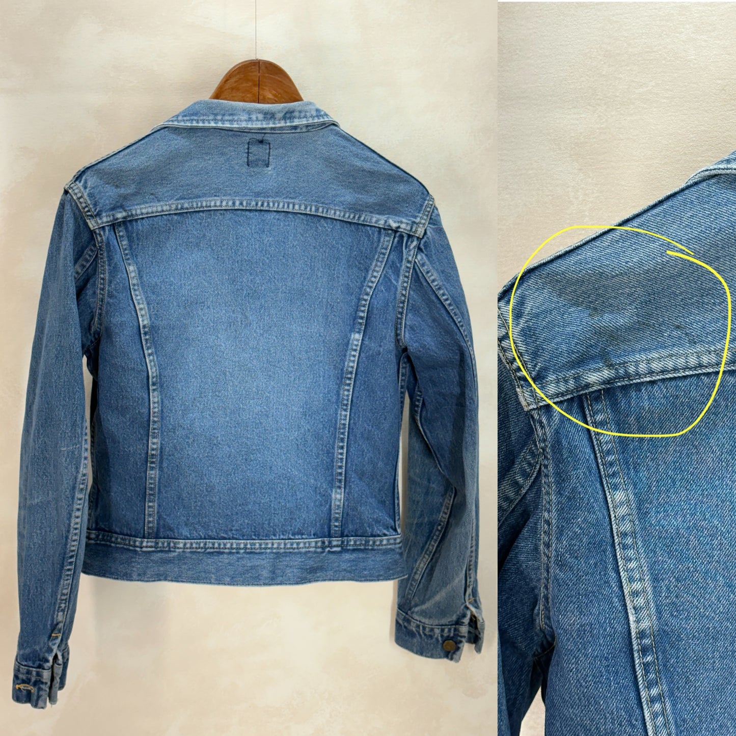 Size 36US / 46EU. Authentic 1970s Lee Denim Jacket – Made in USA – Two Chest Pockets - USA Vintage Bcn