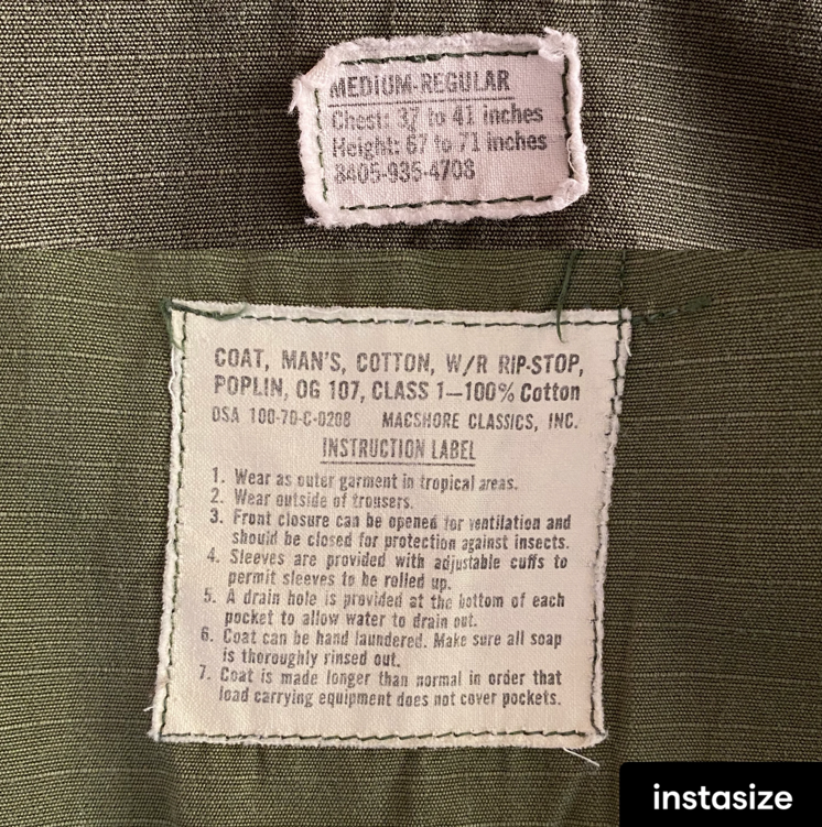 Med Reg. Authentic 1970 US Army Vintage Vietnam  jungle jacket..