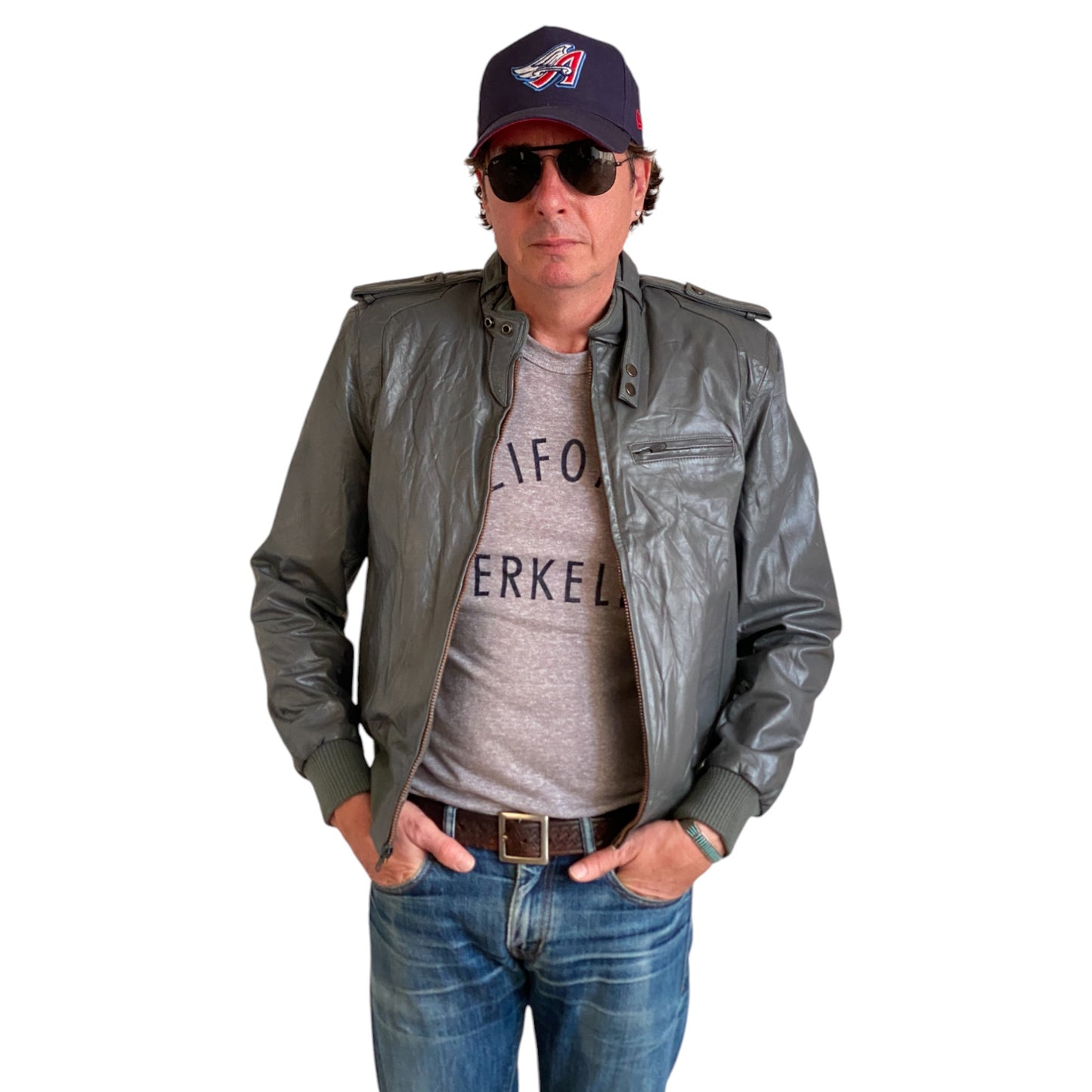 Size 38 US (48 EU) Vintage 80s  leather  jacket with removable lining