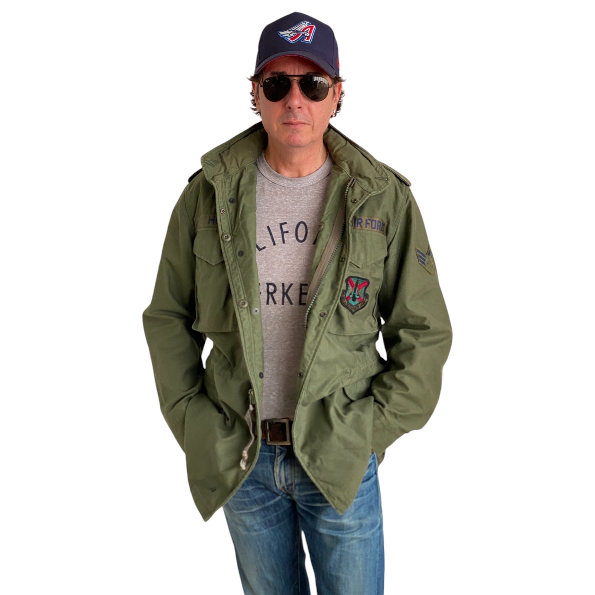 Authentic 1987 US Army M-65 field jacket, classic military vintage coat in size Medium Long