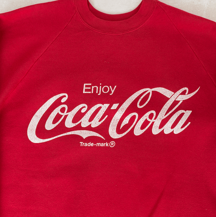 Size L Crew Neck Coca cola Made in USA By Jerzees - USA Vintage Bcn