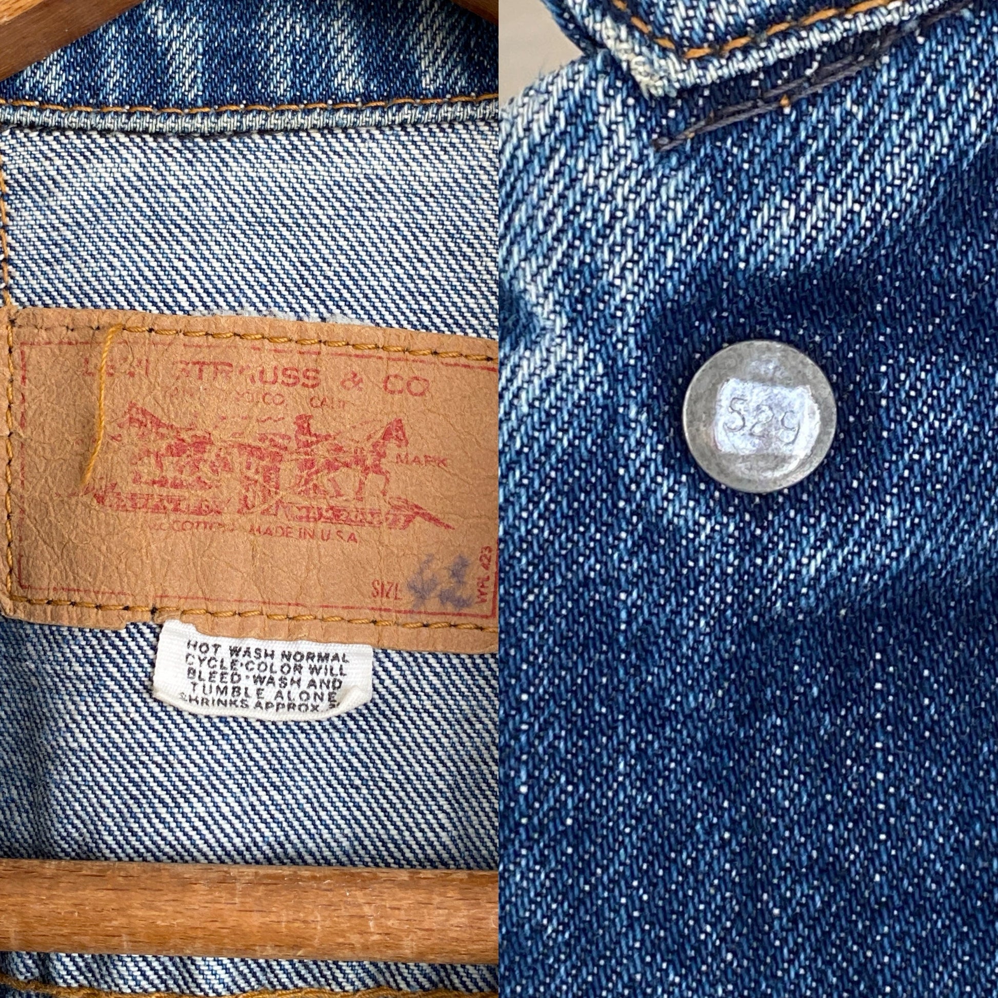 Size 42US Vintage 1971 Levis Jacket, Made in USA – 2 Pockets - USA Vintage Bcn
