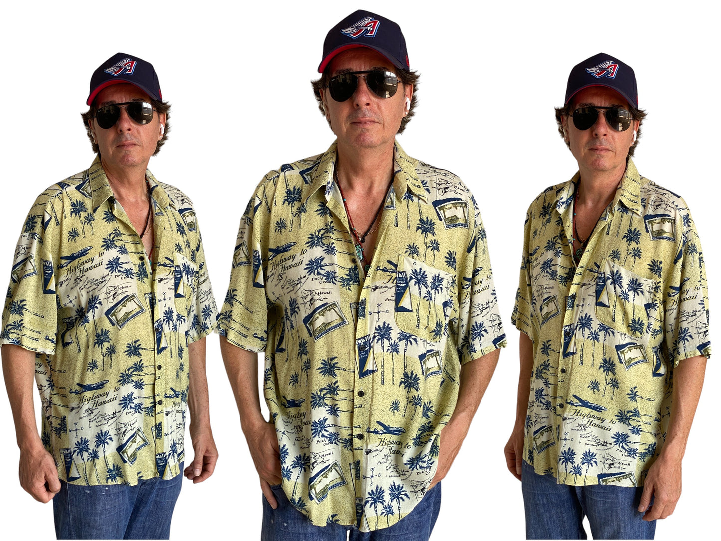 Size Large. Vintage 90s Rayon Hawaiian shirt - USA Vintage Bcn