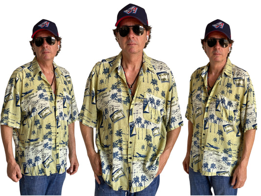 Size Large. Vintage 90s Rayon Hawaiian shirt - USA Vintage Bcn