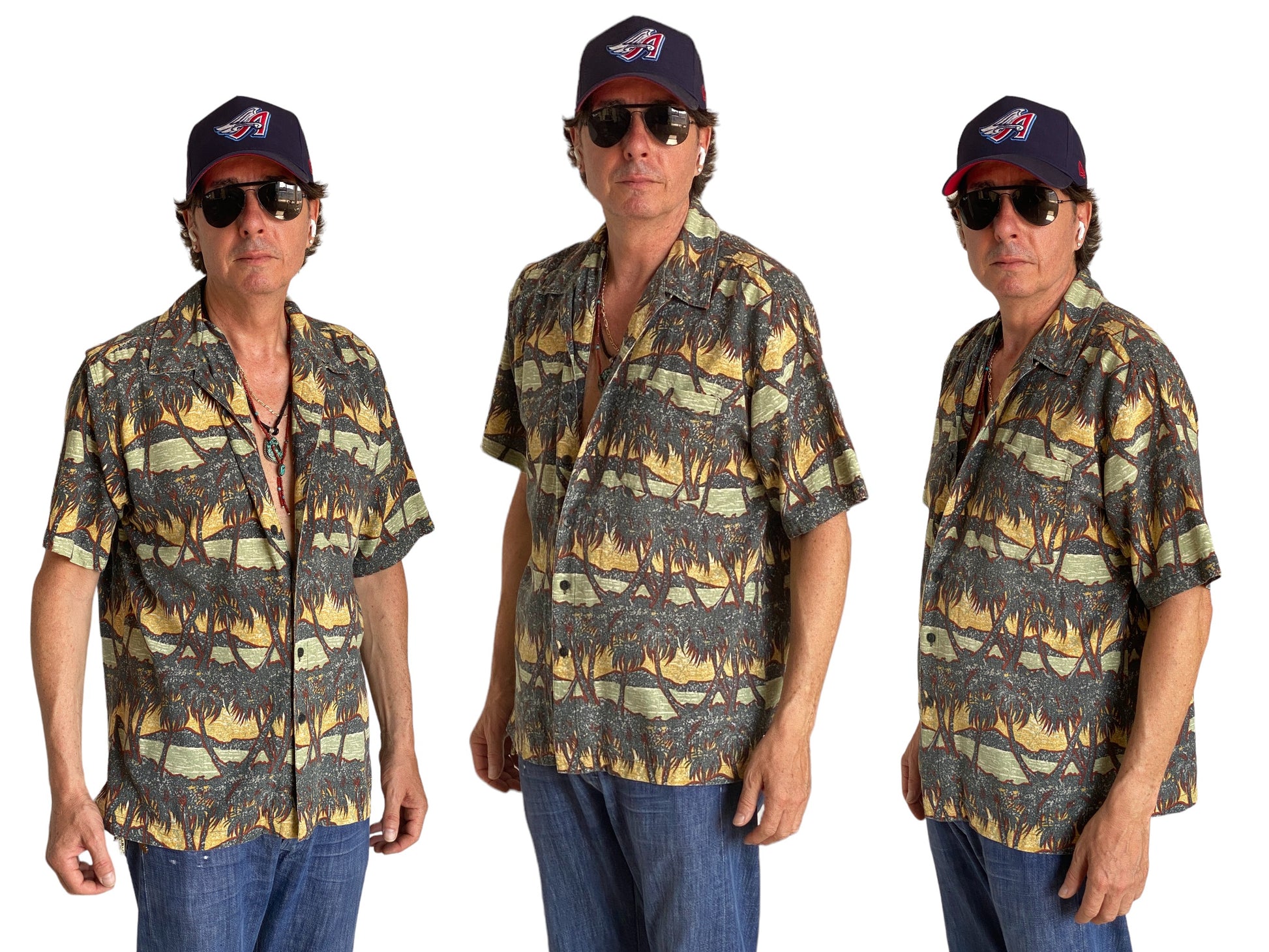 Size Large. Vintage 90s Silk Hawaiian shirt - USA Vintage Bcn