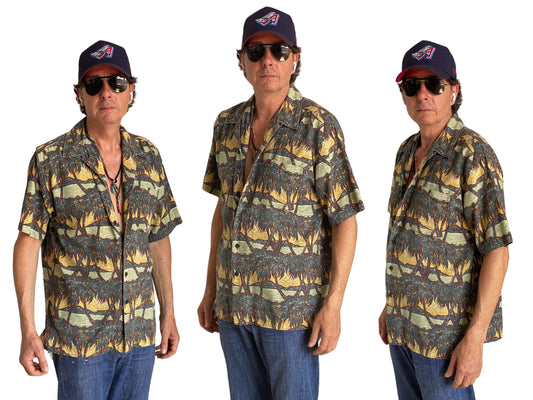 Size Large. Vintage 90s Silk Hawaiian shirt - USA Vintage Bcn
