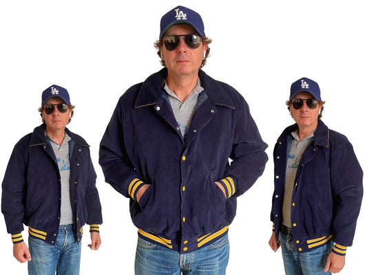 Large. Navy blue Vintage Birdie Corduroy jacket Made in USA - USA Vintage Bcn
