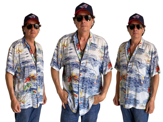 Size Medium. Vintage 90s Rayon Hawaiian shirt by Haggar - USA Vintage Bcn