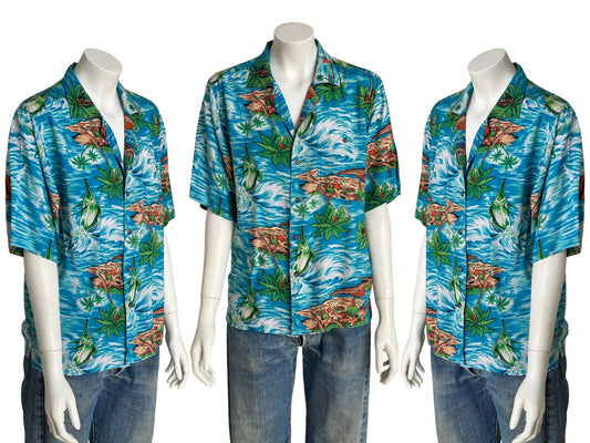 Size XL Youth. Vintage 90s Hawaiian shirt - USA Vintage Bcn