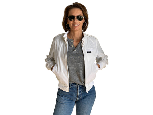 Size XS. White Vintage 80s members Only cotton jacket - USA Vintage Bcn