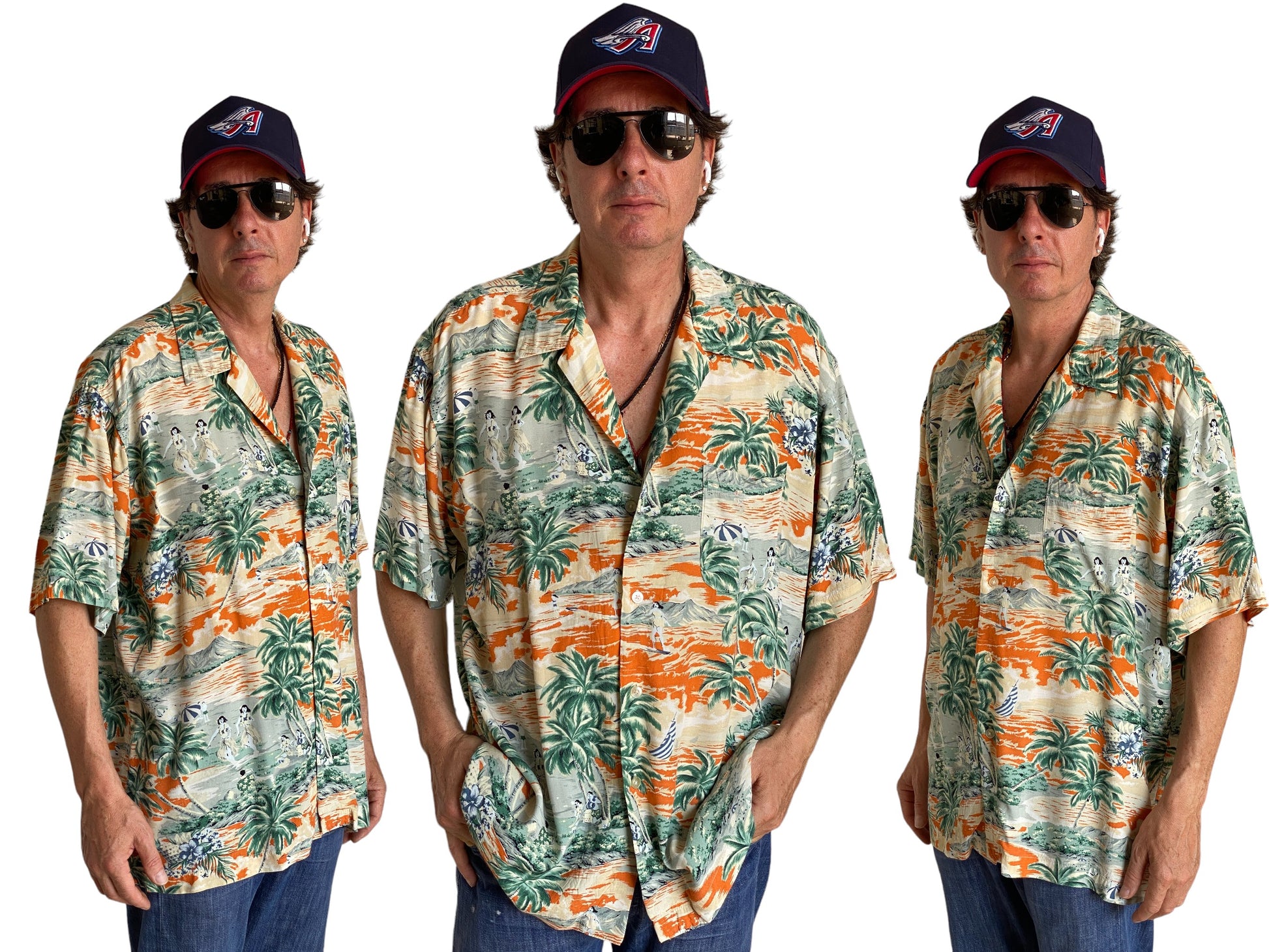 Size Large. Vintage 90s Rayon Hawaiian shirt by American Eagle - USA Vintage Bcn
