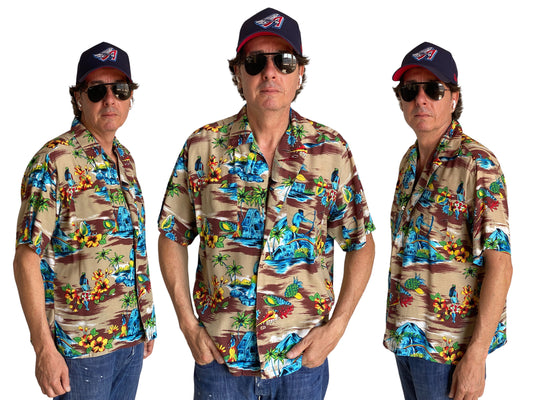 Size Large. Vintage 90s Rayon Hawaiian shirt by Network - USA Vintage Bcn