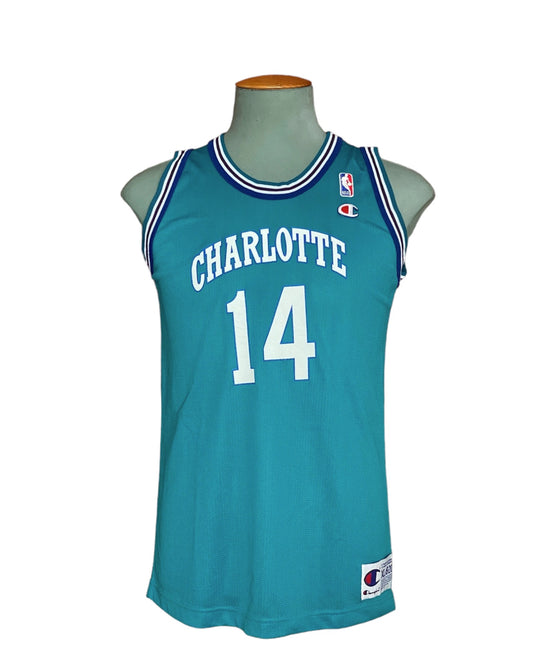 Youth 18-20. Vintage 90s NBA Champion Mason #14 Jersey Charlotte Hornets Made In USA