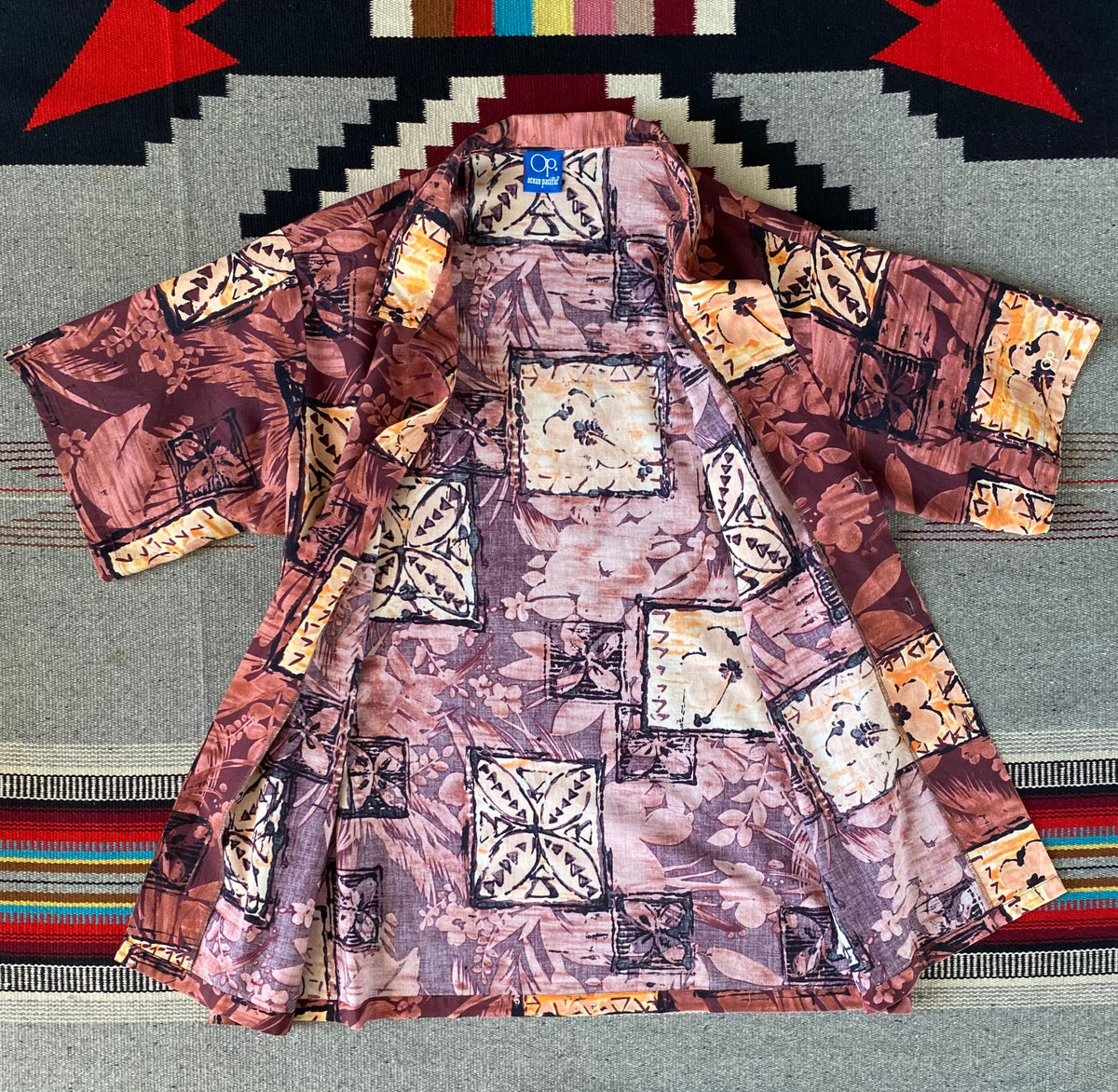 Size M. Vintage 80s Hawaiian cotton shirt made by Ocean Pacific-AJ357 Studio