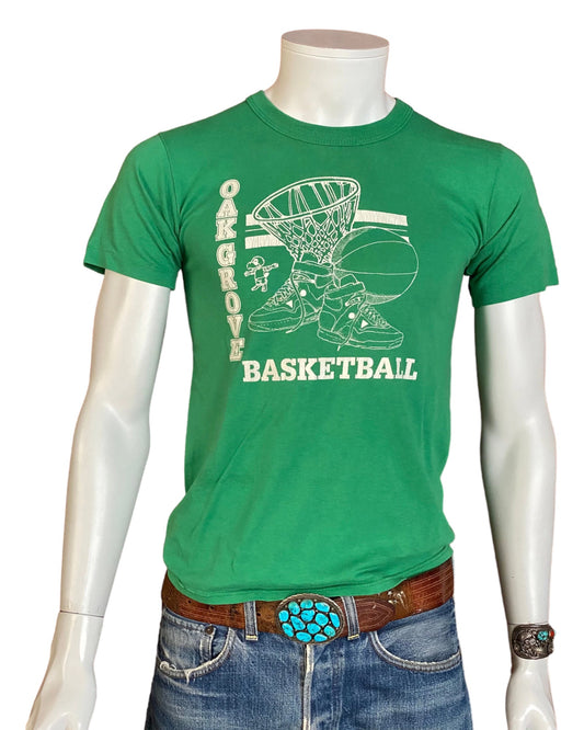 Vintage 80s Basketball T-shirt 50/50 Made in USA by Russell - Size S