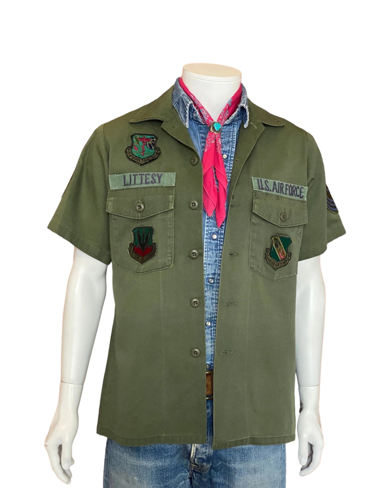 Size M Authentic 80s US Air Force Vintage Fatigue/Utility Shirt OG-507