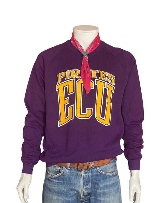 Size XL. Made In USA Vintage 80s Pirates ECU sweatshirt  made by Jerzees