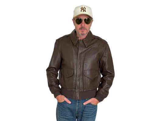 Size 40US / 50EU. Vintage A2 pilot leather jacket Aviator (Copy)