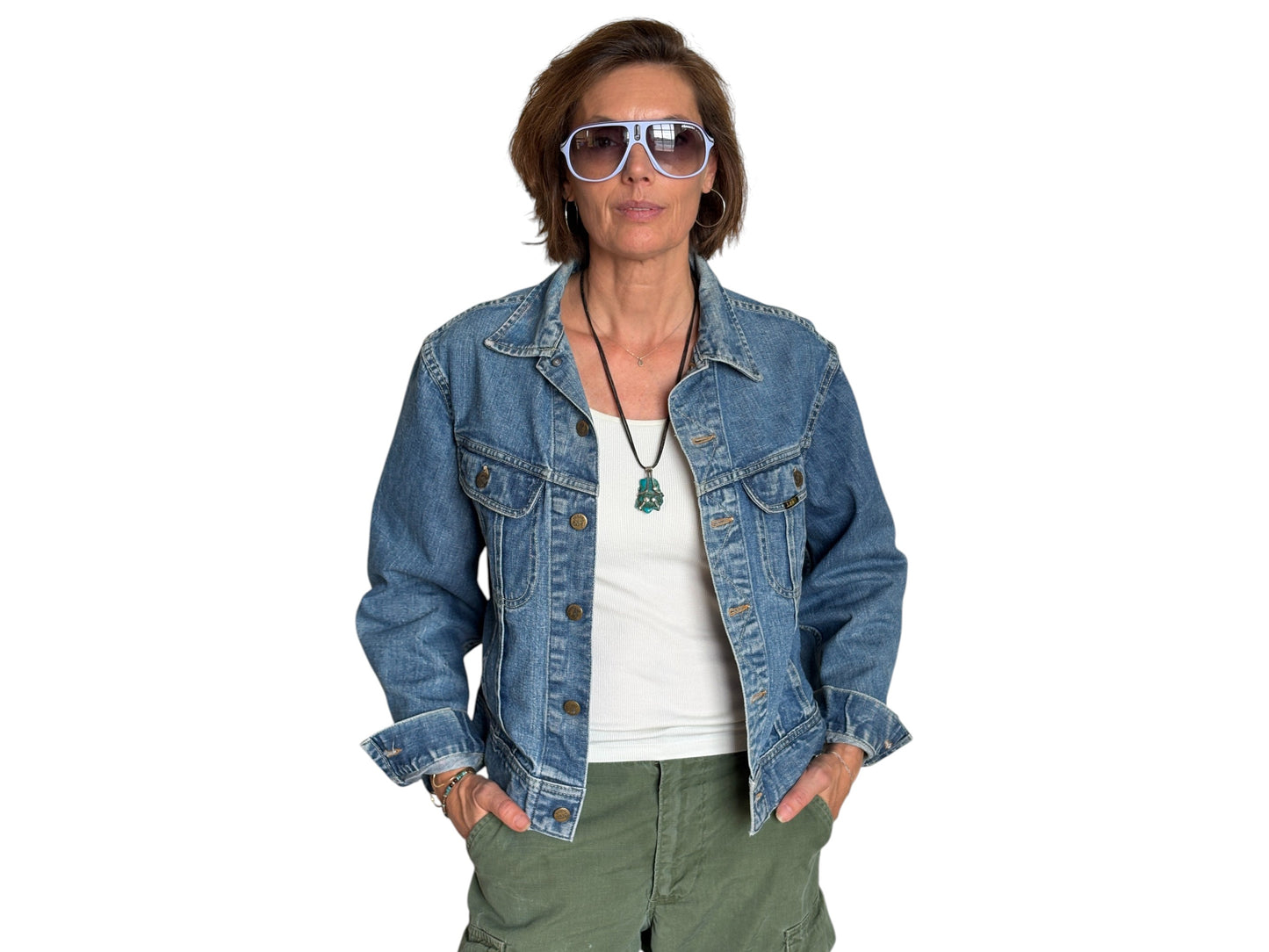 Size 38/40US . Vintage 70s Lee Union Made Denim Shirt – 2 Pockets – Made in USA - USA Vintage Bcn
