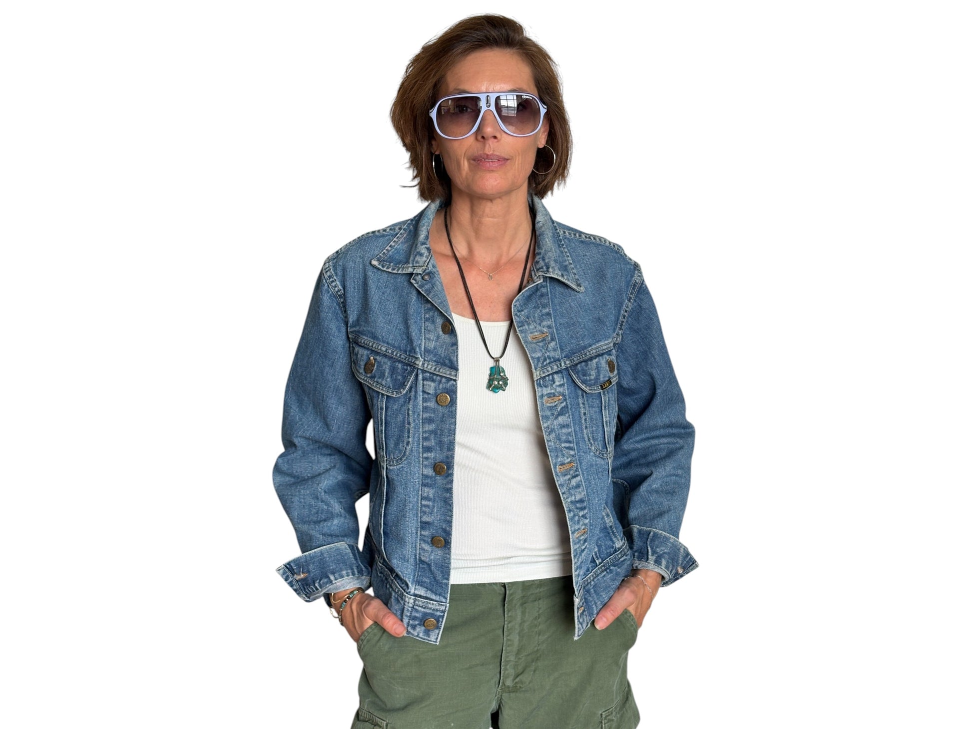 Size 38/40US . Vintage 70s Lee Union Made Denim Shirt – 2 Pockets – Made in USA - USA Vintage Bcn