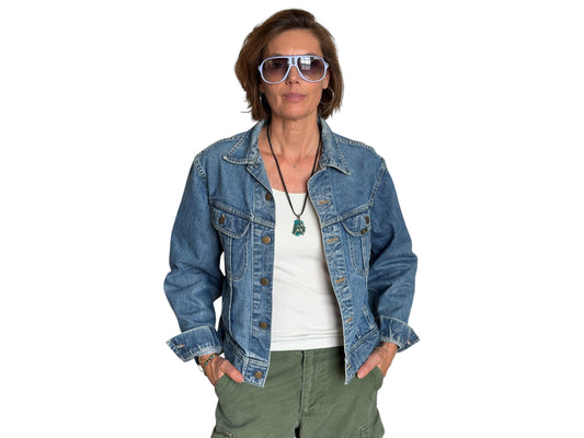 Size 38/40US . Vintage 70s Lee Union Made Denim Shirt – 2 Pockets – Made in USA - USA Vintage Bcn