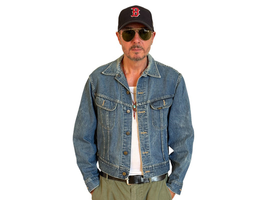 Size 42-44US / 52-54EU.Vintage 70s Lee Union Made Denim Shirt – 2 Pockets – Made in USA - USA Vintage Bcn