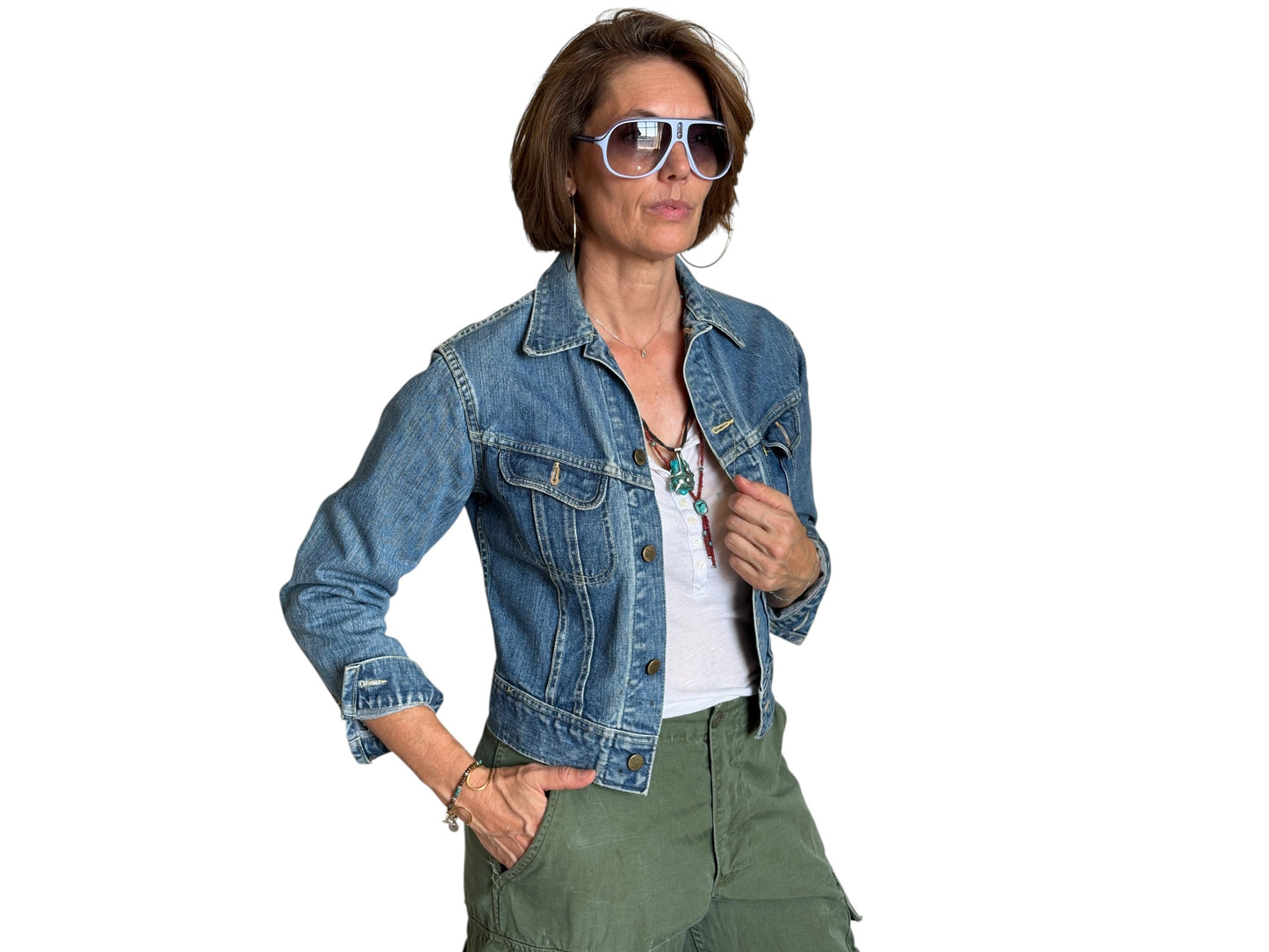 Size 34US / 44EU. Vintage 80s Lee Union Made Denim Shirt – 2 Pockets – Made in USA - USA Vintage Bcn