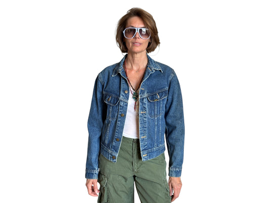 Size 36US / 46EU . Vintage 80s Lee Denim Jacket – 2 Pockets – Made in USA - USA Vintage Bcn