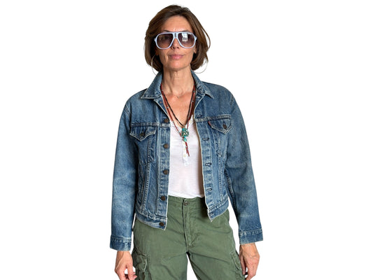 Size 18 Junior .Vintage 80s Levi’s Denim Jacket – 4 Pockets – Made in USA - USA Vintage Bcn