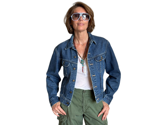 Size 38US / 48EU . Vintage 80s Lee Denim Jacket – 2 Pockets – Made in USA - USA Vintage Bcn