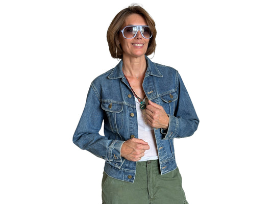 Size 34US / 44EU .Vintage 70s Lee Denim Jacket – Union Made – 2 Pockets – Made in USA - USA Vintage Bcn