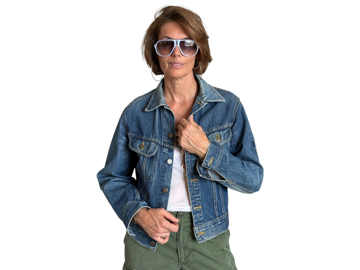 Size 34-36US / 44-46EU . Vintage 80s Lee Denim Jacket – 2 Pockets – Made in USA - USA Vintage Bcn