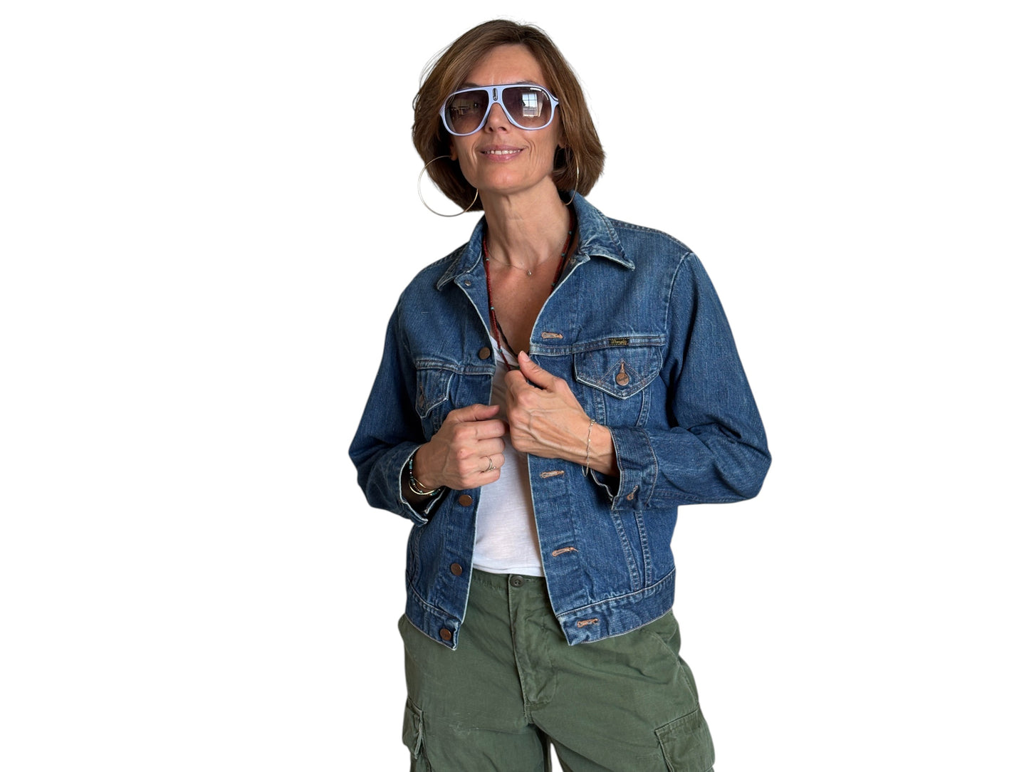 Size 36US /46EU. Vintage 70s Wrangler Denim Jacket – 2 Pockets – Made in USA - USA Vintage Bcn