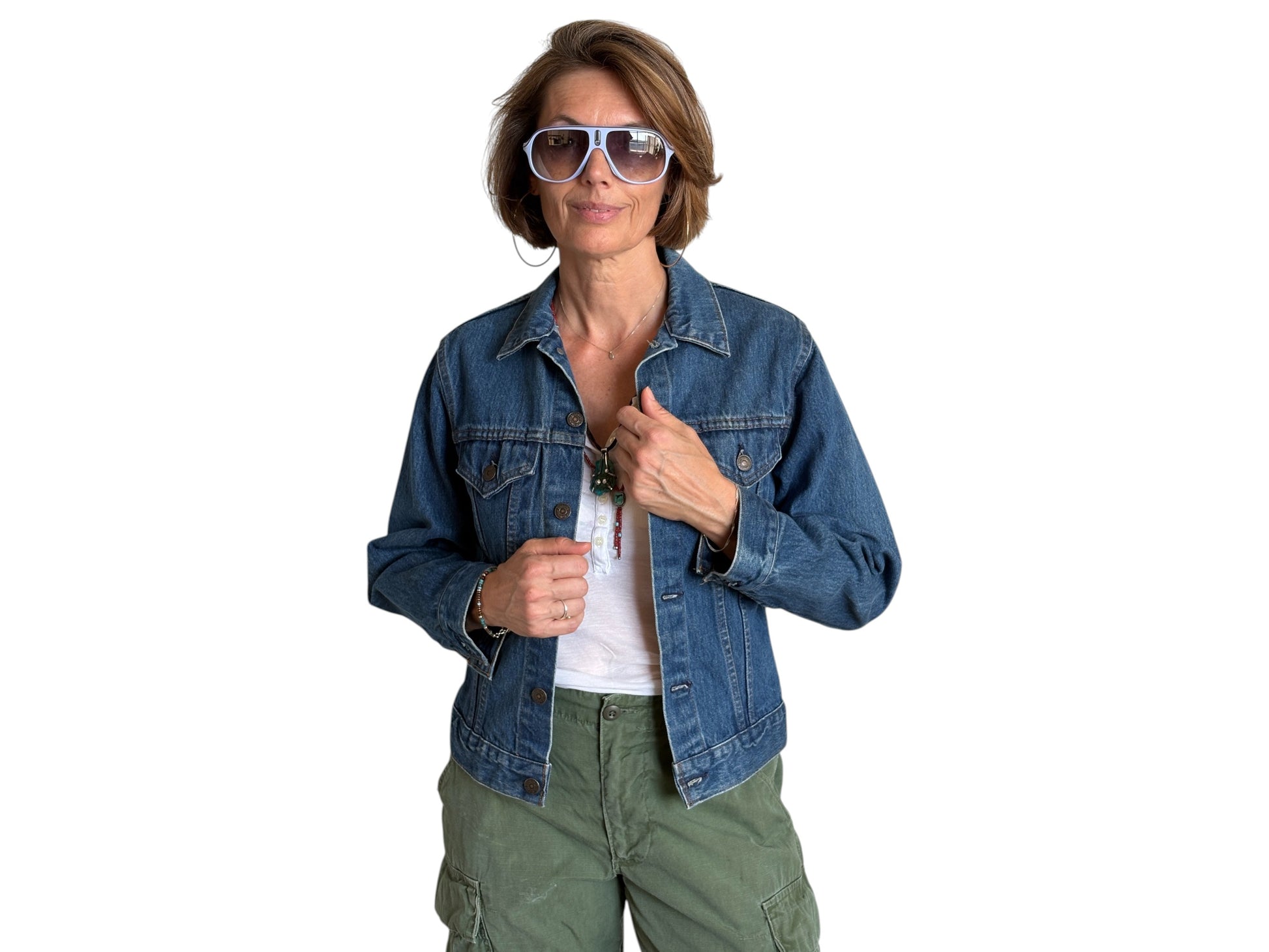 Size 34 . Vintage 80s Levi’s Denim Jacket – 2 Pockets – Made in USA - USA Vintage Bcn