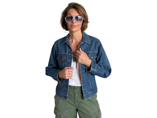Size 34 . Vintage 80s Levi’s Denim Jacket – 2 Pockets – Made in USA - USA Vintage Bcn