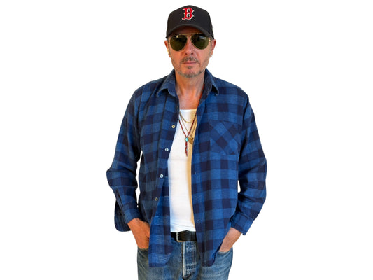 Size Med. Vintage 80s Flannel Plaid Shirt – Retro Grunge Workwear - USA Vintage Bcn