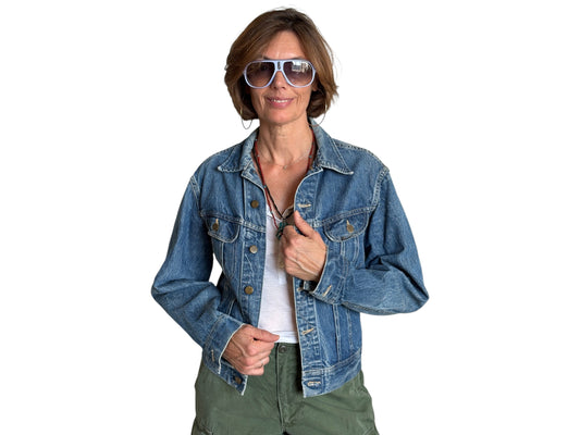 Size: 36US / 46EU Vintage 70s Lee Union Made Denim Shirt – 2 Pockets – Made in USA - USA Vintage Bcn