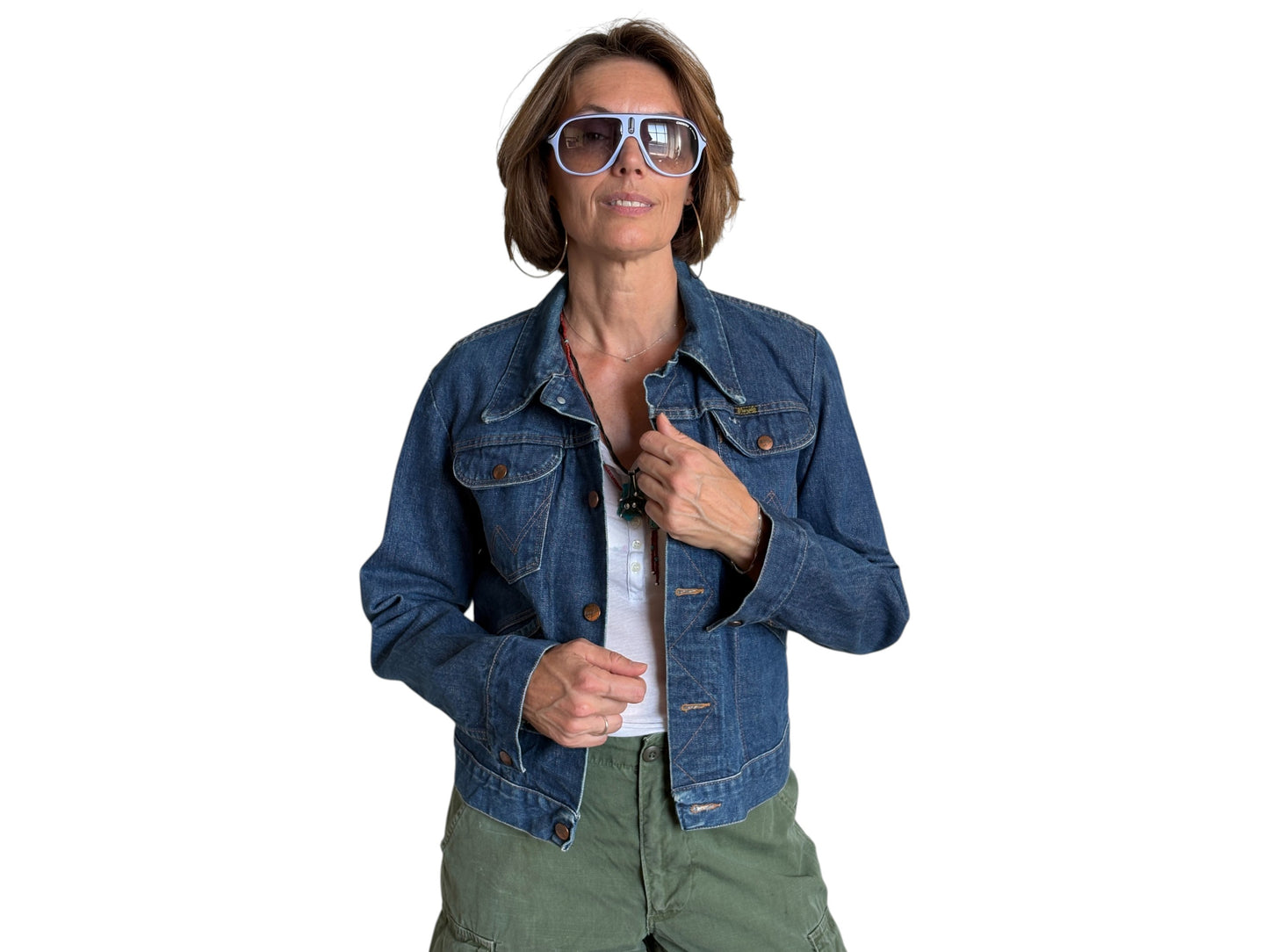 Size 36US / 46EU. Authentic 70s Wrangler denim jacket -4 pockets- Made in the USA - USA Vintage Bcn
