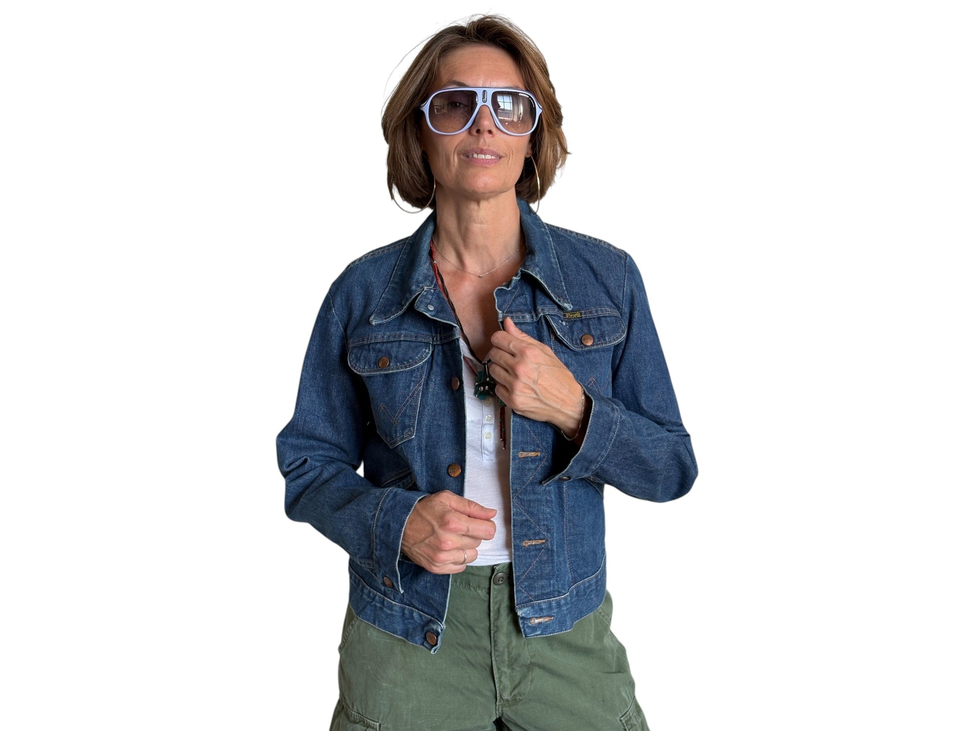 Size 36US / 46EU. Authentic 70s Wrangler denim jacket -4 pockets- Made in the USA - USA Vintage Bcn