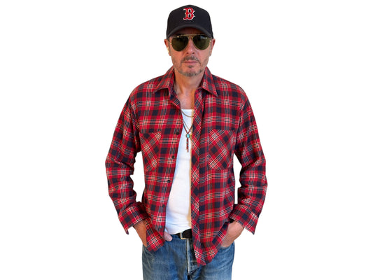Size Med. Vintage 80s Flannel Plaid Shirt – Retro Grunge Workwear - USA Vintage Bcn