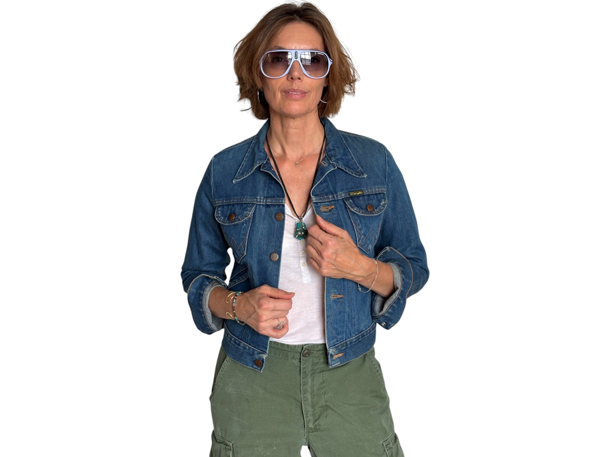 Size 16 . Vintage 70s Wrangler Denim Jacket – 4 Pockets – Made in USA - USA Vintage Bcn