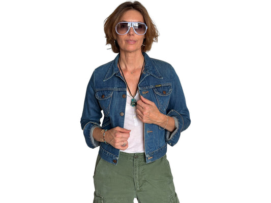 Size 16 . Vintage 70s Wrangler Denim Jacket – 4 Pockets – Made in USA - USA Vintage Bcn