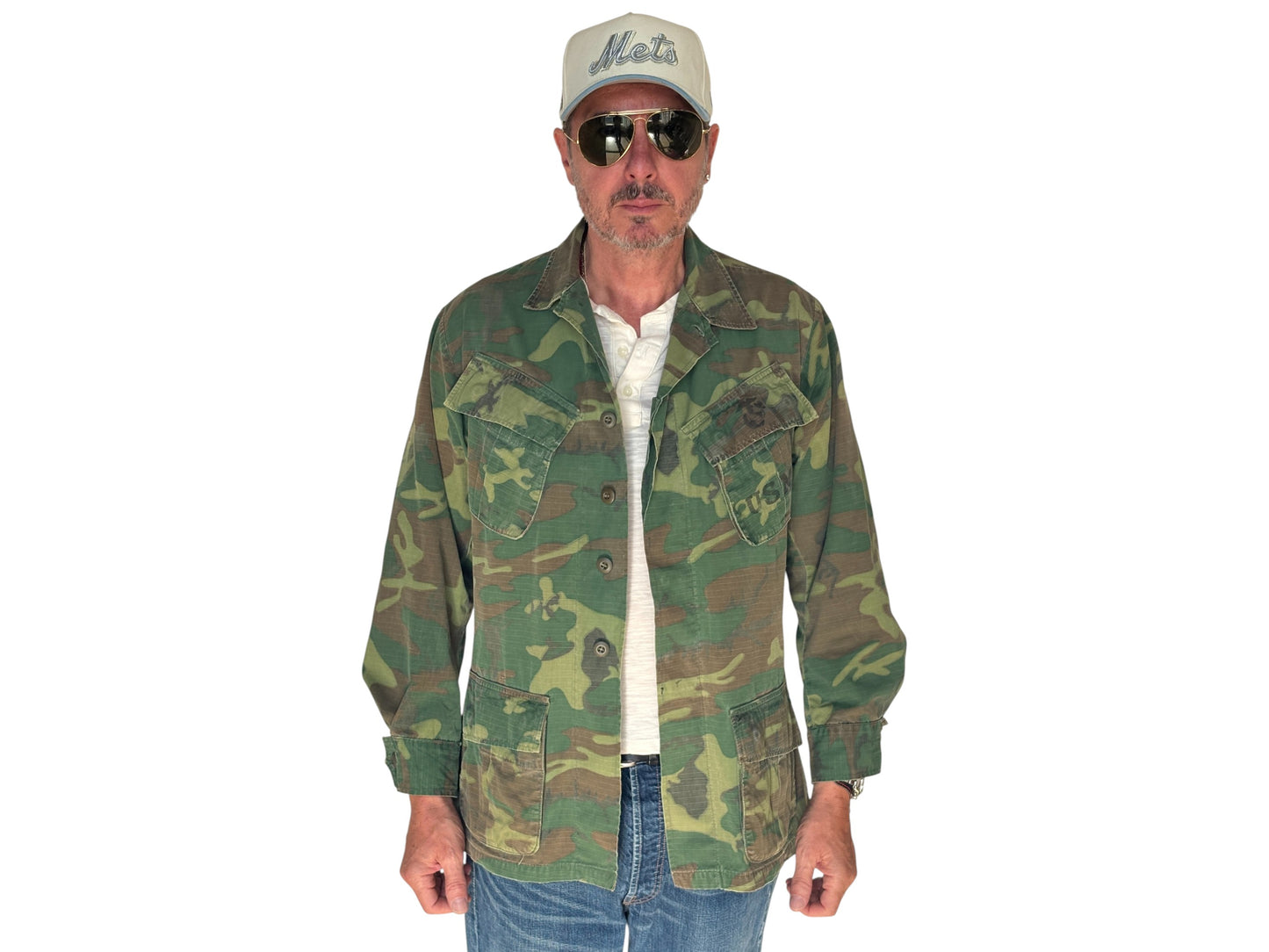 Small Reg. Authentic USMC 1969 US Army vintage Erld camouflage Vietnam jungle jacket. Military - USA Vintage Bcn